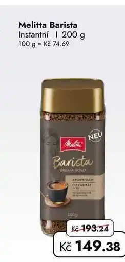 TRAVEL FREE Melitta Barista Instantní nabídka