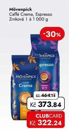 TRAVEL FREE Mövenpick Caffé Crema, Espresso Zrnková à nabídka