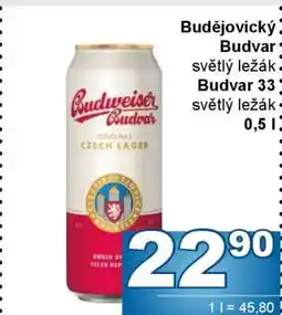 Jip Budějovický Budvar světlý ležák nabídka