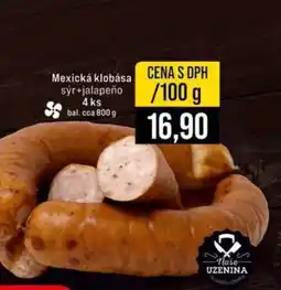 Jip Mexická klobása sýr + jalapeño nabídka