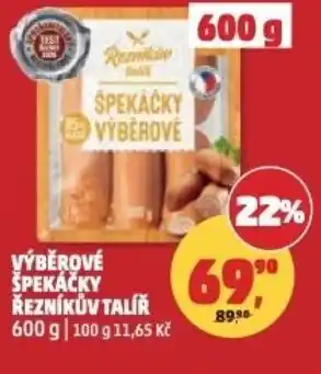 Penny Market Výběrové špekáčky Řezníkův Talíř nabídka