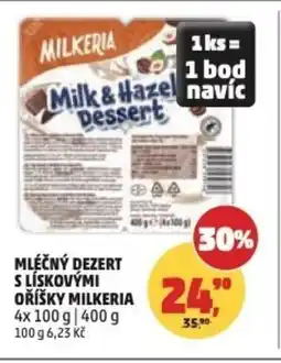 Penny Market Mléčný dezert s lískovými oříšky Milkeria nabídka