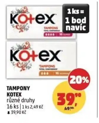 Penny Market Tampony Kotex nabídka