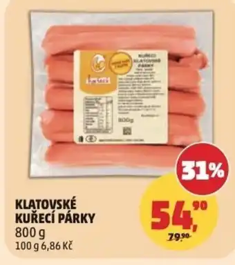 Penny Market Klatovské kuřecí párky nabídka