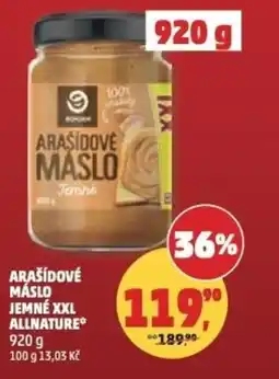 Penny Market Arašídové máslo jemné xxl allnature nabídka