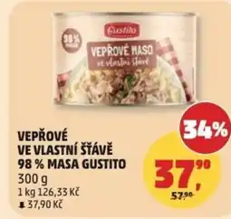 Penny Market Vepřové maso ve vlastní šťávě 98% masa gustito nabídka