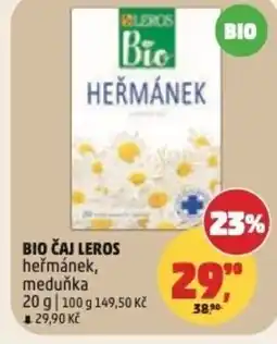 Penny Market Bio čaj leros heřmánek, meduňka nabídka