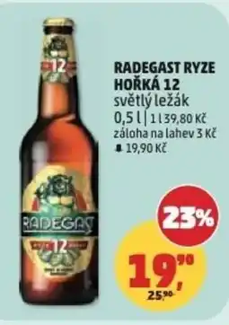 Penny Market RADEGAST RYZE HOŘKÁ 12 světlý ležák nabídka
