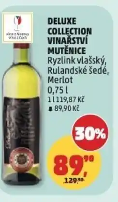 Penny Market Deluxe collection vinařství mutěnice Ryzlink vlašský, Rulandské šedé, Merlot nabídka