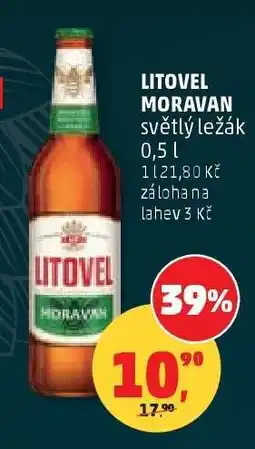 Penny Market Litovel Moravan světlý ležák 0.5 l nabídka