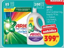 Penny Market ARIEL gel 5 l, prací prášek 5 kg, kapsle 70 ks nabídka