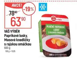 Globus VÁŠ VÝBĚR Plněné paprikové lusky, Masové knedlíčky s rajskou omáčkou nabídka