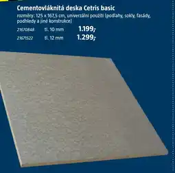 Bauhaus Cementovláknitá deska Cetris basic nabídka