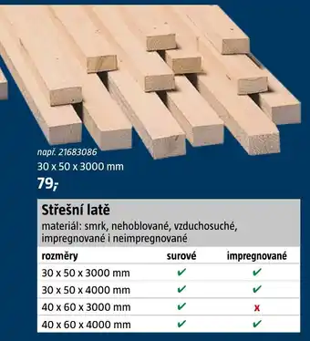 Bauhaus Střešní latě nabídka