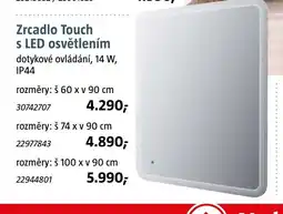 Bauhaus Zrcadlo Touch s LED osvětlením nabídka