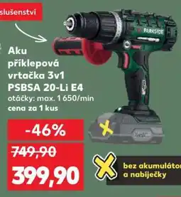 Kaufland Aku příklepová vrtačka 3v1 PSBSA 20-Li E4 nabídka