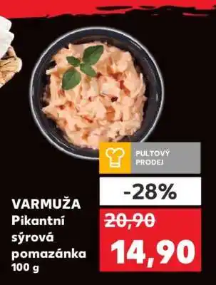 Kaufland VARMUŽA Pikantní sýrová pomazánka 100 g nabídka