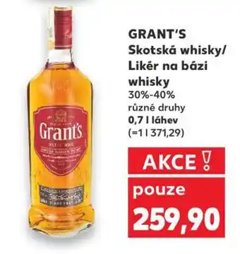 Kaufland GRANT’S Skotská whisky/Likér na bázi whisky nabídka