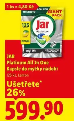 Lidl JAR Platinum All In One Kapsle do myčky nádobí, 125 ks nabídka