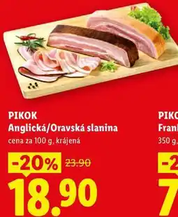 Lidl PIKOK Anglická/Oravská slanina, cena za nabídka