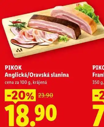 Lidl PIKOK Anglická/Oravská slanina, cena za nabídka