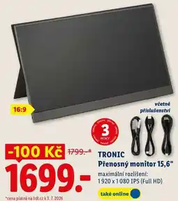 Lidl TRONIC Přenosný monitor 15,6 nabídka