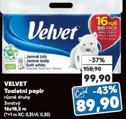 Kaufland VELVET Toaletni papir nabídka
