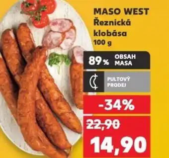 Kaufland MASO WEST Řeznická klobása nabídka