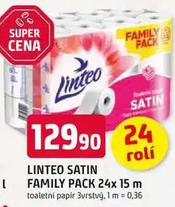 Trefa LINTEO SATIN FAMILY PACK 24x 15 m toaletní papír 3vrstvý nabídka