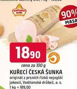 Trefa KUŘECÍ ČESKÁ ŠUNKA originál z prsních řízků nejvyšší jakosti nabídka