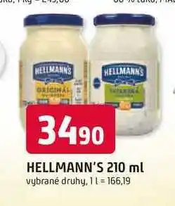 Trefa Hellmann's tatarská omáčka, majonéza 210ml, vybrané druhy nabídka