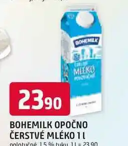 Trefa BOHEMILK OPOČNO ČERSTVÉ MLÉKO 1l polotučné 15% tuku nabídka