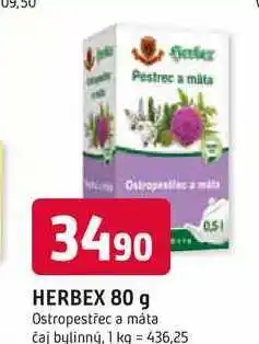 Trefa HERBEX 80 g Ostropestřec a máta čaj bylinný nabídka