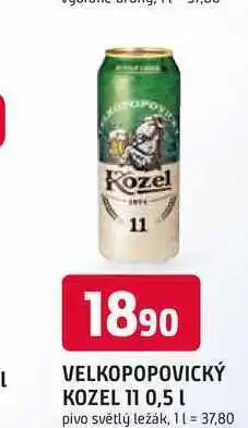 Trefa VELKOPOPOVICKÝ KOZEL 11° 0,5 L pivo světlý ležák plechovka nabídka