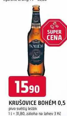 Trefa KRUŠOVICE BOHÉM 0,5l pivo světlý ležák nabídka