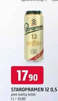 Trefa STAROPRAMEN 12° 0,5l pivo světlý ležák nabídka