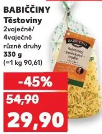 Kaufland BABIČČINY Těstoviny nabídka
