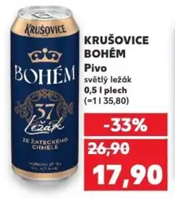Kaufland KRUŠOVICE BOHÉM Pivo nabídka