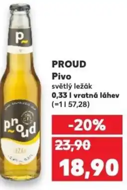 Kaufland PROUD Pivo světlý ležák nabídka