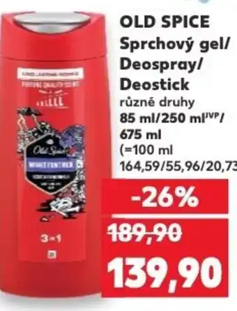 Kaufland OLD SPICE Sprchový gel/ Deospray/ Deostick nabídka