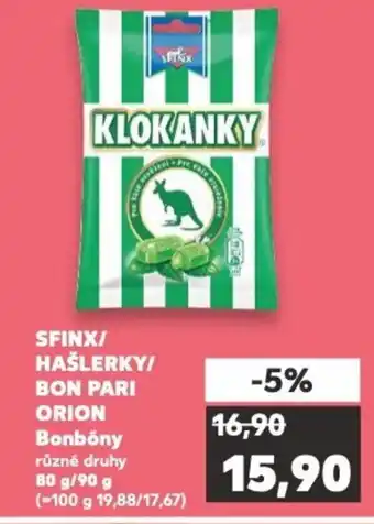 Kaufland SFINX/ HAŠLERKY/ BON PARI ORION Bonbóny nabídka