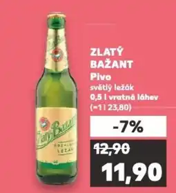 Kaufland ZLATÝ BAŽANT Pivo světlý ležák nabídka