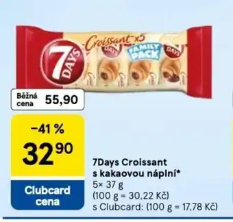 Tesco 7Days Croissant s kakaovou náplní nabídka