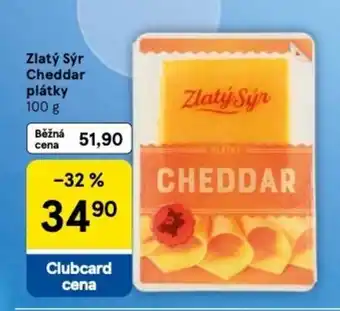 Tesco Zlatý Sýr Cheddar plátky nabídka