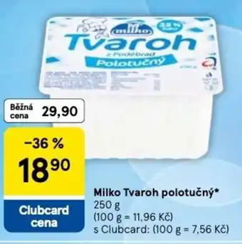 Tesco Milko Tvaroh polotučný nabídka