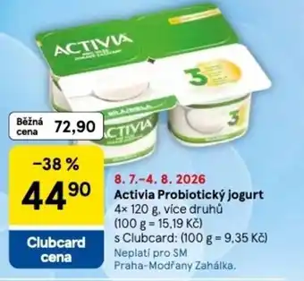 Tesco Activia Probiotický jogurt nabídka