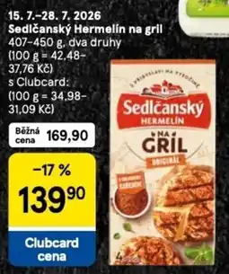 Tesco Sedlčanský Hermelín na gril nabídka