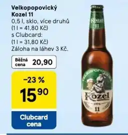 Tesco Velkopopovický Kozel 11 nabídka