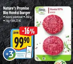 Albert Nature's Promise Bio Hovězí burger nabídka