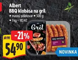 Albert Albert BBQ klobása na gril nabídka